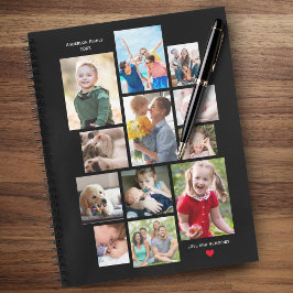 12 Geheugencollage van de fotoserie met hart op zw Notitieboek