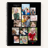 12 Geheugencollage van de fotoserie met hart op zw Notitieboek (Voorkant)