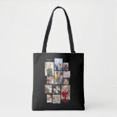 12 Geheugencollage van de fotoserie met hart op zw Tote Bag (Voorkant)