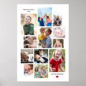12 Geheugencollage van de fotoserie met hart Poster (Voorkant)