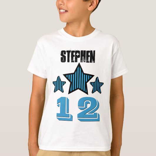12 Gevogelte STARS Eigen naam V02 T-shirt (Voorkant)