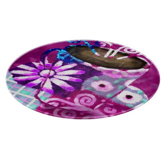 12"Glassnijplank w/Abstracte Koffiekunst Snijplank (Hoek)