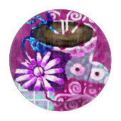 12"Glassnijplank w/Abstracte Koffiekunst Snijplank (Voorkant)