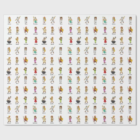 12 Goden van Olympus Cadeaupapier (Vlak)