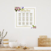 12 Grafiek Floral Pastel Poster (Keuken)