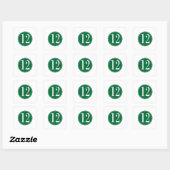 #12 Groene cirkel Vierkante Sticker (Vel)
