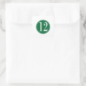 #12 Groene cirkel Vierkante Sticker (Tas)