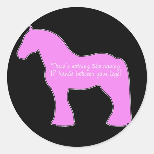 12-Hands Draft Horse Ronde Sticker (Voorkant)