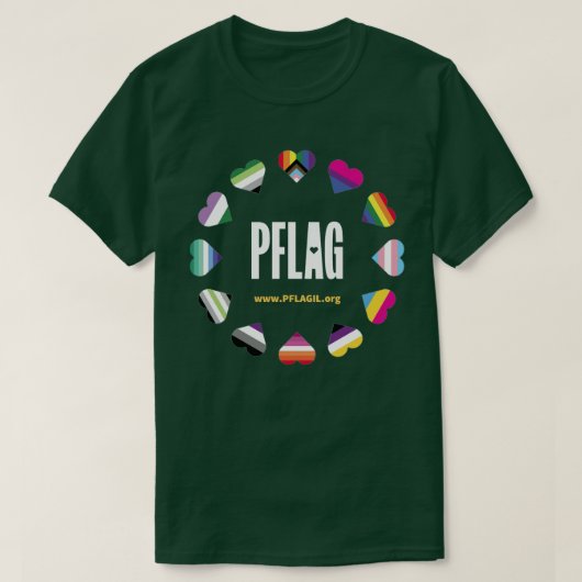 12 Hearts Circle PFLAG T-shirt voor donkere achter (Design voorkant)