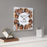 12 het Minimale Net van de Foto met Eenvoudige Vie Vierkante Klok<br><div class="desc">Gebruik 12 vierkante foto's en maak een unieke en trendy fotocollage met een plaats voor een familienaam of een datum. Als u om het even wat rond moet bewegen,  klik op de aanpassingsknoop om veranderingen aan te brengen.</div>
