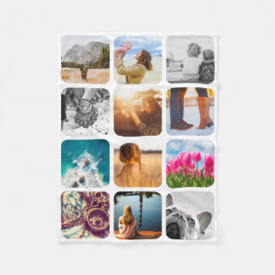 12 Het Net van het Malplaatje van de foto Witte Za Fleece Deken