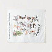 12 Honden van kerstfeestdagen, Petten, handschoene Wandkleed (Voorkant (horizontaal))