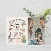 12 Honden van kerstfeestelijke fotokaart Kaart (Staand voorkant)