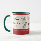 12 Honden van kerstfeestelijke Petten Scarves Antl Mok (Links)