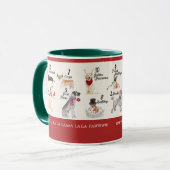 12 Honden van kerstfeestelijke Petten Scarves Antl Mok (Voorkant links)