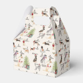 12 Honden van Kerstmis in Holiday Spirit Outfits Bedankdoosjes (Achterkant)