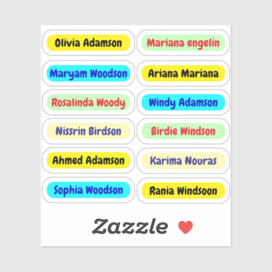 12 ID lange waterdichte etiketten | Achternaam Sti Sticker (Vel)