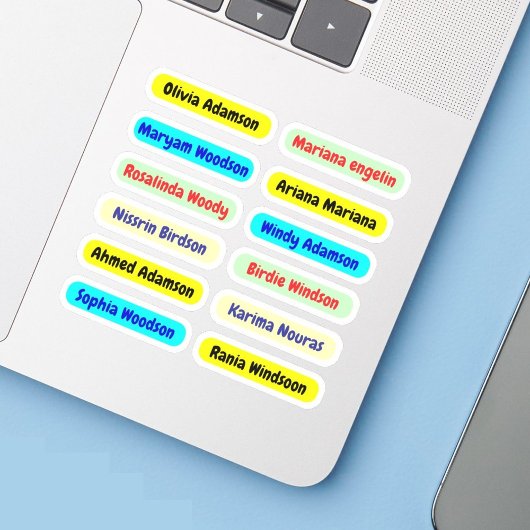 12 ID lange waterdichte etiketten | Achternaam Sti Sticker