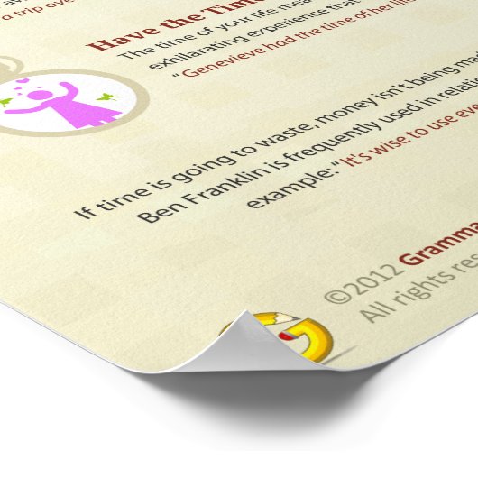 12 idiomen over tijd, beter later dan nooit poster (Hoek)