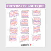 12 in een feestelijke Schattigee retro kerstsfeer Sticker (Vel)