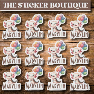 12 In Eén Mooie Op Maat Gemaakte Ballonfeest Axolo Sticker