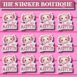 12 in één Schattigee aangepaste naam dabbing axolo Sticker