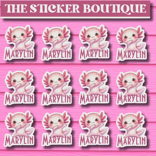 12 in één Schattigee aangepaste naam dabbing axolo Sticker