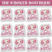 12 in één Schattigee aangepaste naam dabbing axolo Sticker (Voorkant)