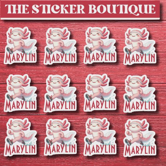 12 in één Schattigee aangepaste naam die Axolotl S Sticker