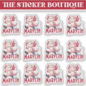 12 in één Schattigee aangepaste naam die Axolotl S Sticker (Voorkant)