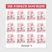 12 in één Schattigee aangepaste naam die Axolotl S Sticker (Vel)