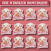 12 in een Schattigee aangepaste naam Pizza-liefheb Sticker