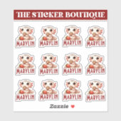 12 in een Schattigee aangepaste naam Snack Time Ax Sticker (Vel)