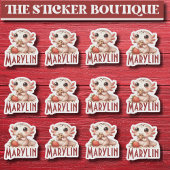 12 in een Schattigee aangepaste naam Snack Time Ax Sticker