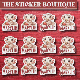 12 in een Schattigee aangepaste naam Snack Time Ax Sticker