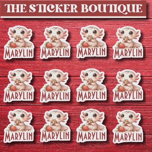 12 in een Schattigee aangepaste naam Snack Time Ax Sticker