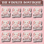 12 in één Schattigee aangepaste naam Sweet Axolotl Sticker
