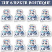 12 in één Schattigee aangepaste naam Workout Axolo Sticker (Voorkant)