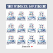 12 in één Schattigee aangepaste naam Workout Axolo Sticker (Vel)