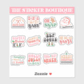 12 in één speels kerstpakket – feestelijke Design Sticker (Vel)