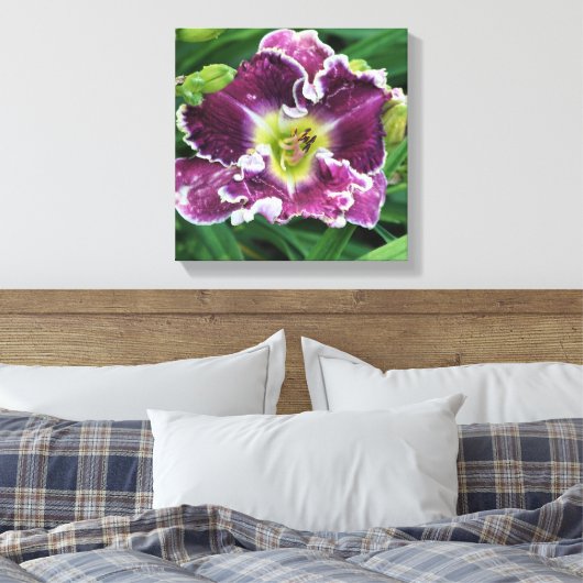 12-inch x12-inch Daylily Canvas Afdruk (Insitu (Slaapkamer))