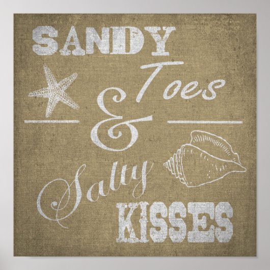12-inch x 12-inch Poster - Sandy Toes & Salty Kiss (Voorkant)