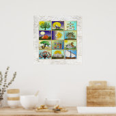 12 Israëlische kunststammen Poster (Keuken)