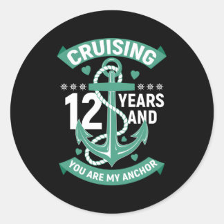 12 Jaar 12e Jubileum man cruise Ronde Sticker