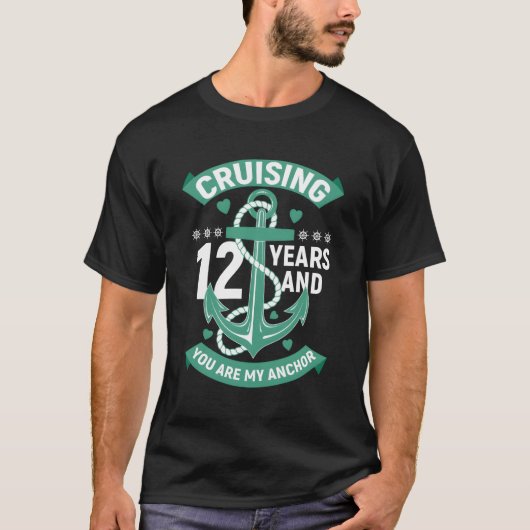 12 Jaar 12e Jubileum man cruise T-shirt (Voorkant)