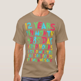 12 jaar 144 maanden Geweldige 12e verjaardag T-shirt