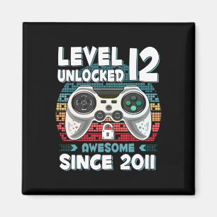 12 jaar BDay Son Boy Fun Gamer 12 jaar oude geboor Magneet