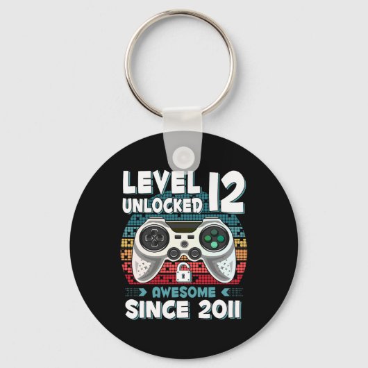 12 jaar Bday Son Boy Funny Gamer 12e 12 jaar oude Sleutelhanger (Voorkant)