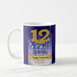 12 Jaar CUSTOM Recovery Jubileum Vet Cijfertype Koffiemok