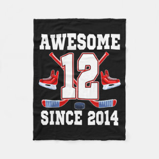 12 Jaar Geweldig Sinds 2014 Hockey Thema Verjaarda Fleece Deken